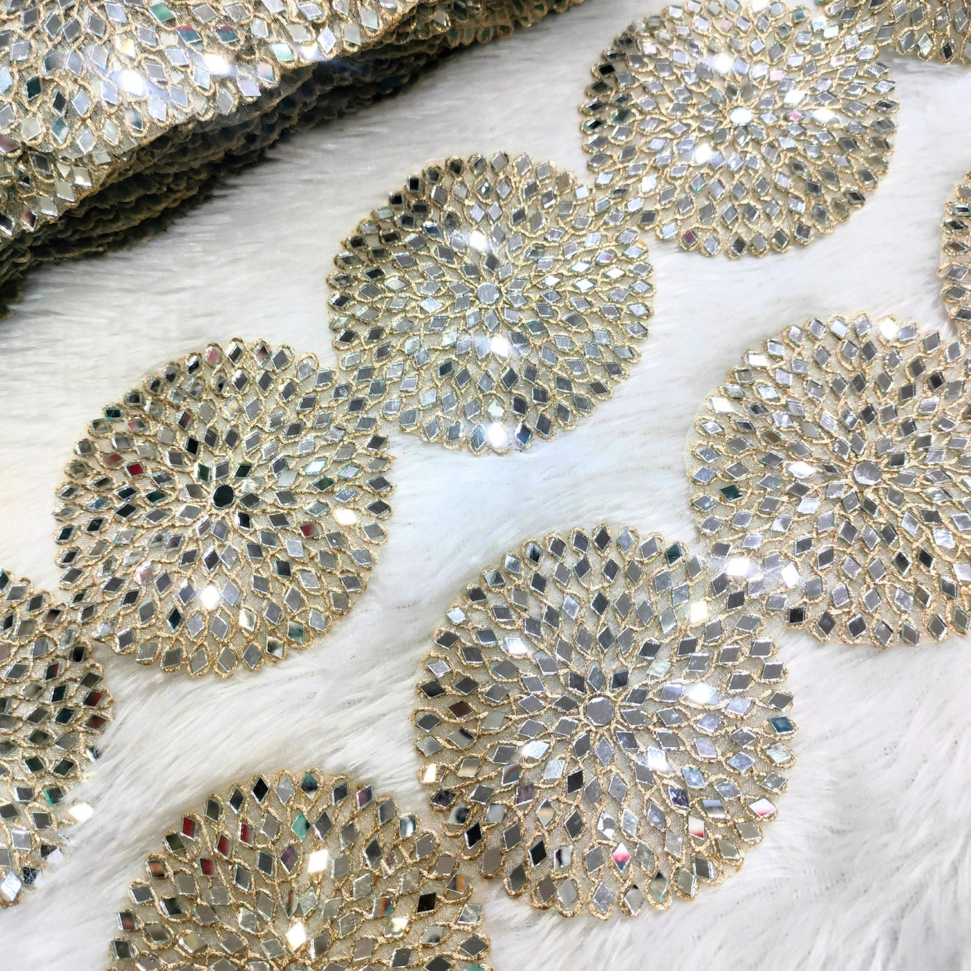 Golden Fancy Mirror Embellished Trim