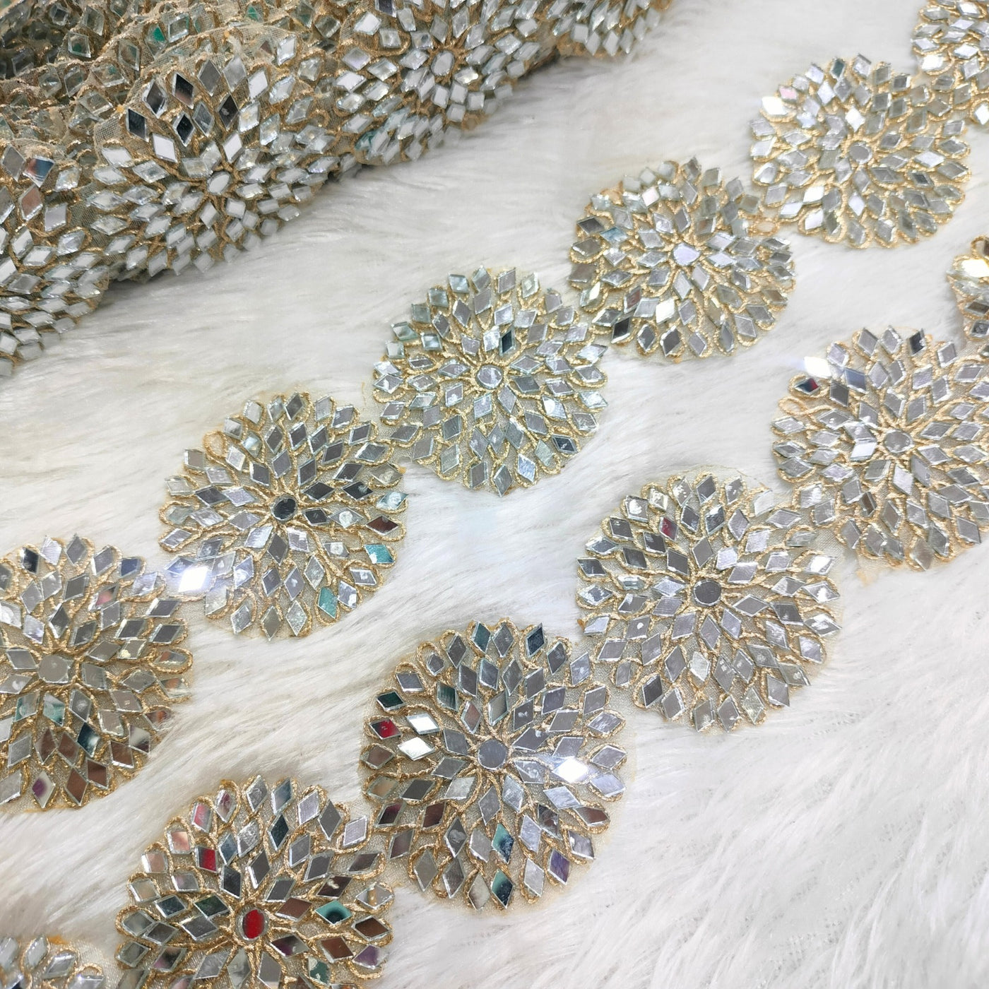 Golden Fancy Mirror Embellished Trim