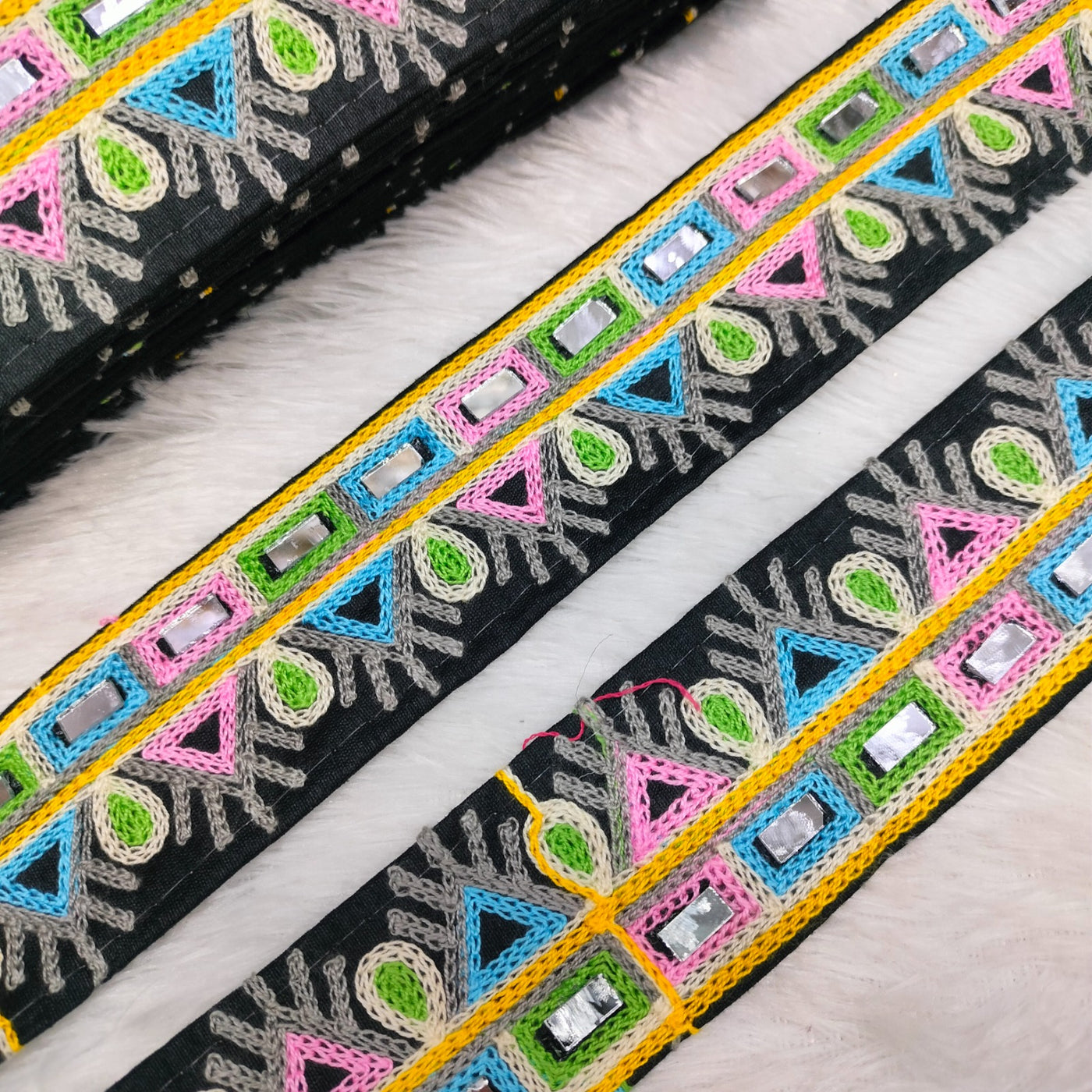 Multicolor Embroidery Navratri Trim
