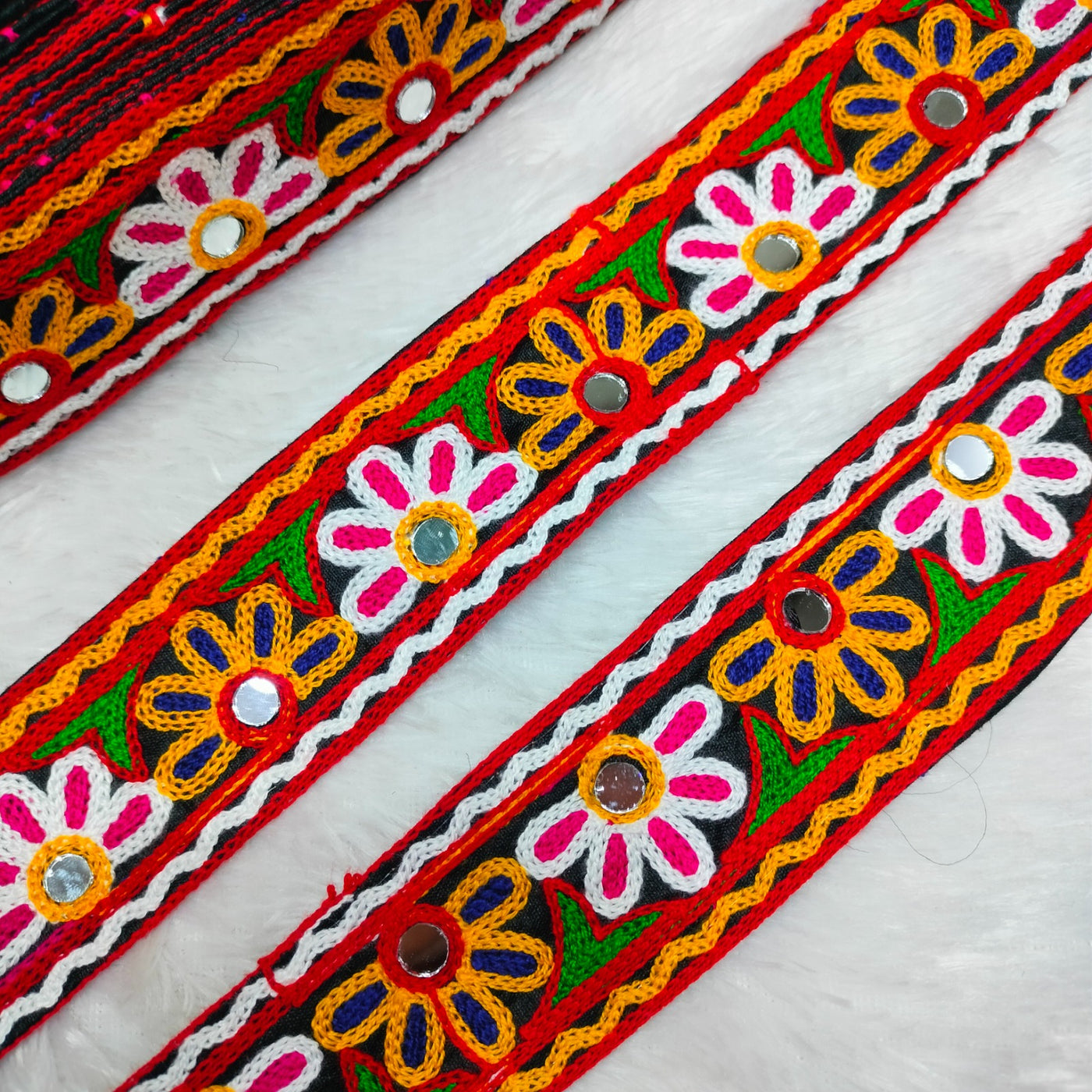 Multicolor Embroidery Navratri Trim