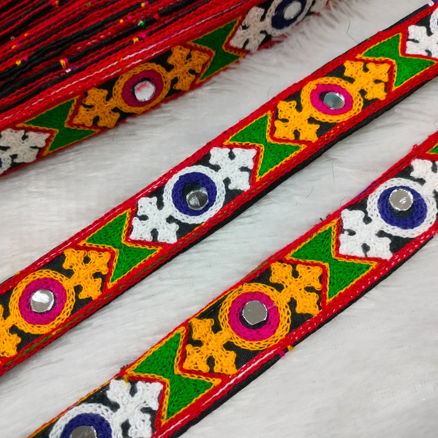 Multicolor Embroidery Navratri Trim