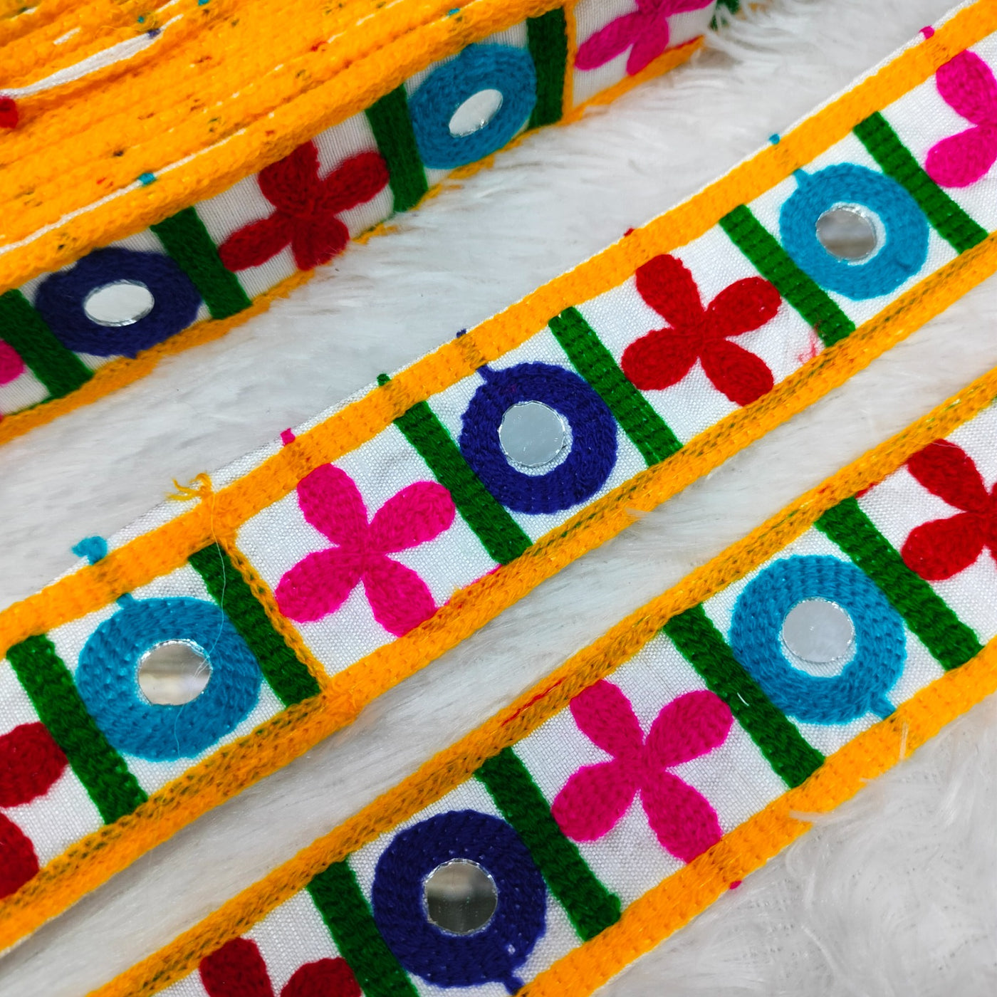 Multicolor Embroidery Navratri Trim