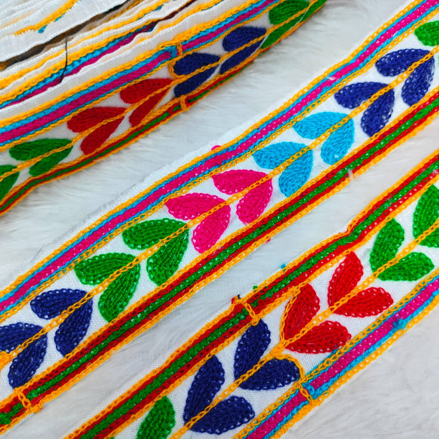 Multicolor Embroidery Navratri Trim