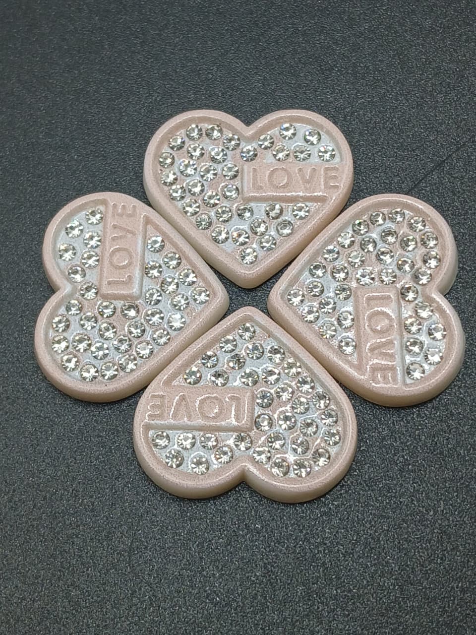 Rose Gold Nude Crystal "LOVE" Appliqués
