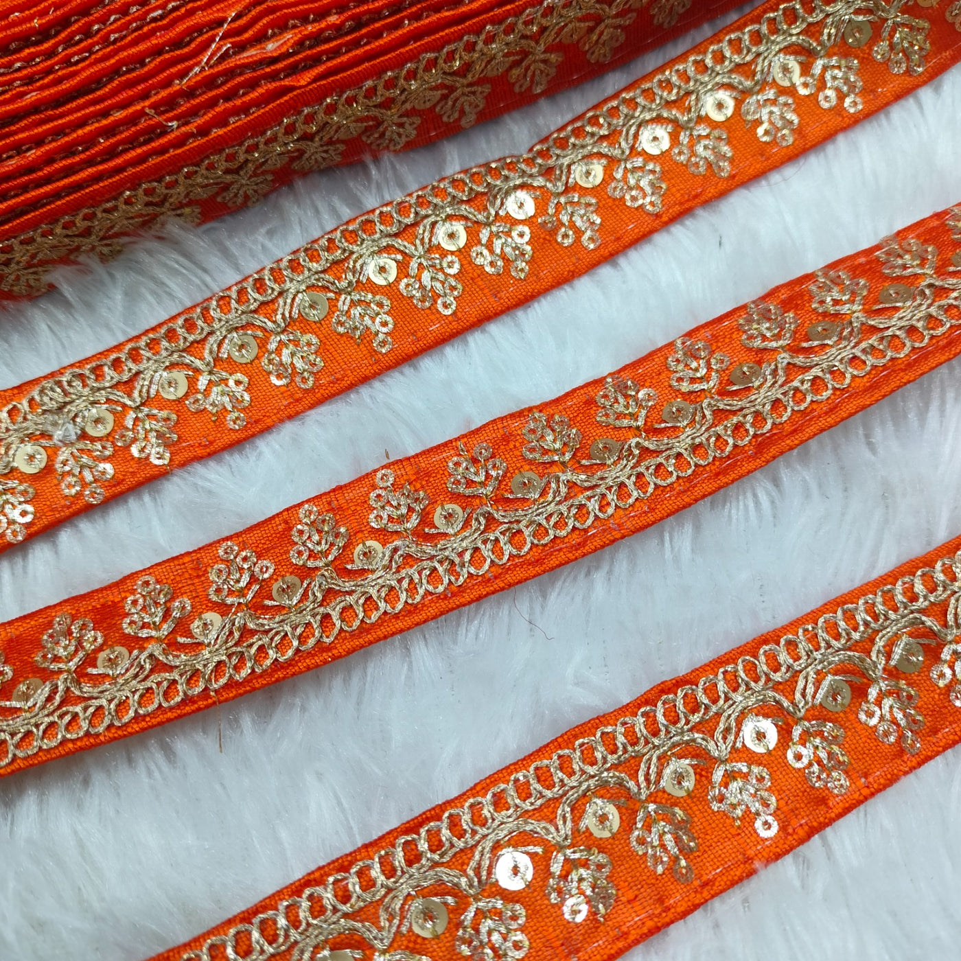 Orange Fancy Embellished Trim