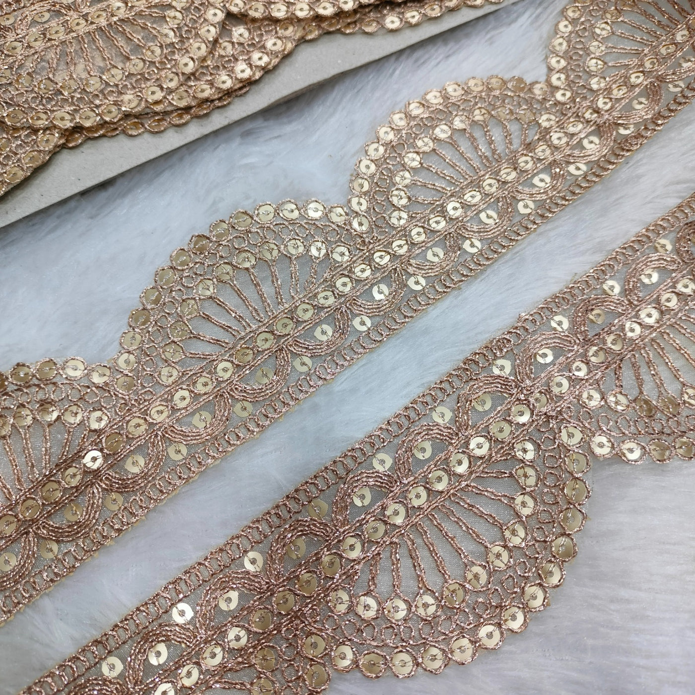 Rose Gold Fancy Embellished Trim