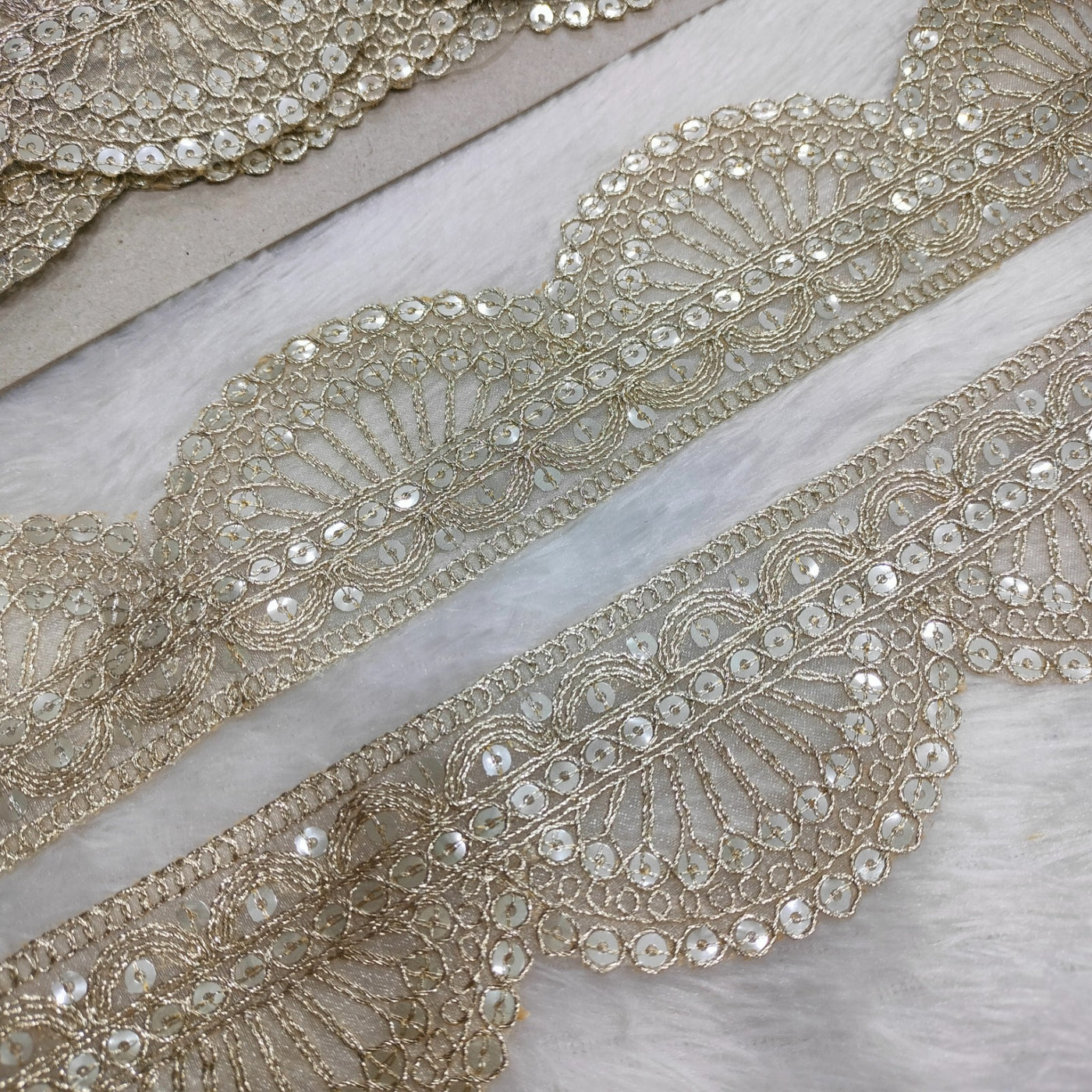 Light Gold Fancy Embellished Trim