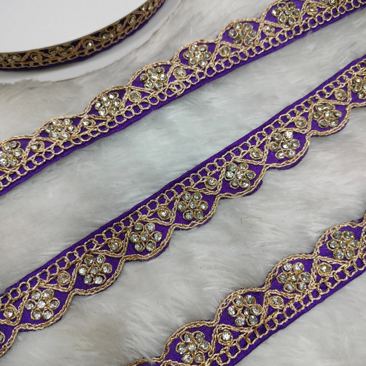 Voilet ancy Stone Embellished Trim