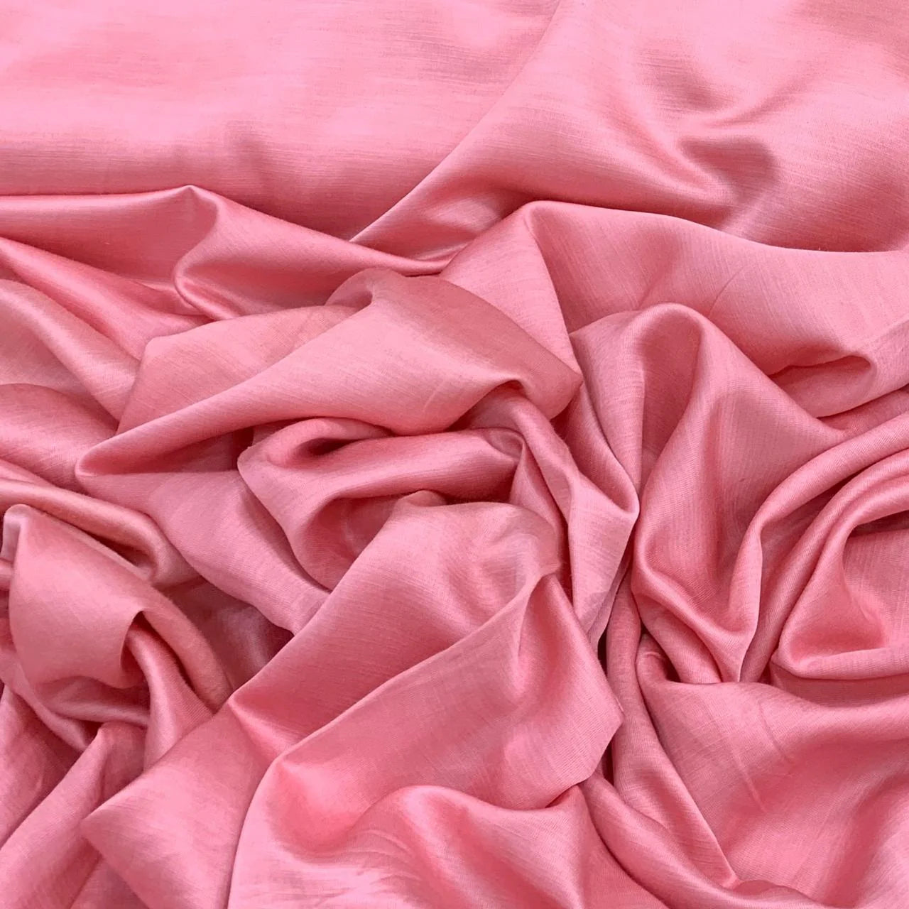 Dull Pink Plain Viscose Linen Satin Fabric (Wholesale)