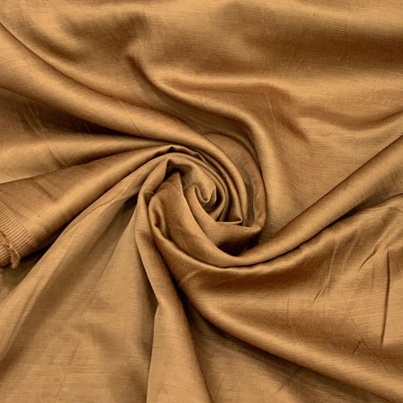 Clay Brown Plain Viscose Linen Satin Fabric (Wholesale)