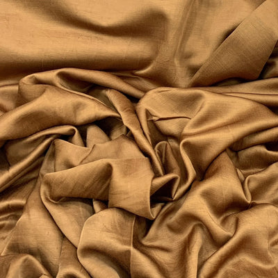 Clay Brown Plain Viscose Linen Satin Fabric (Wholesale)