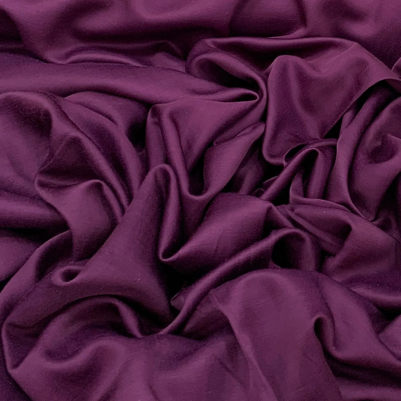 Eggplant Plain Viscose Linen Satin Fabric (Wholesale)