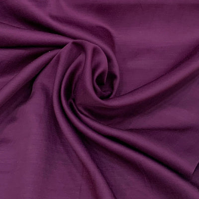 Eggplant Plain Viscose Linen Satin Fabric (Wholesale)