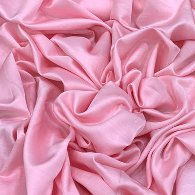 Light Pink Plain Viscose Linen Satin Fabric (Wholesale)