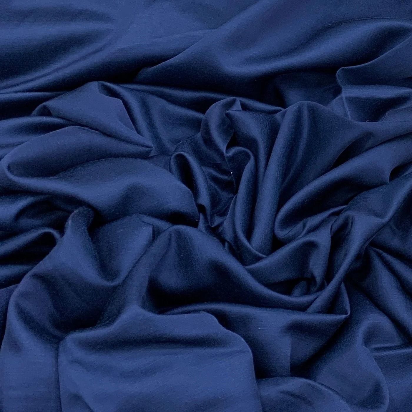 Dark Blue Plain Viscose Linen Satin Fabric (Wholesale)