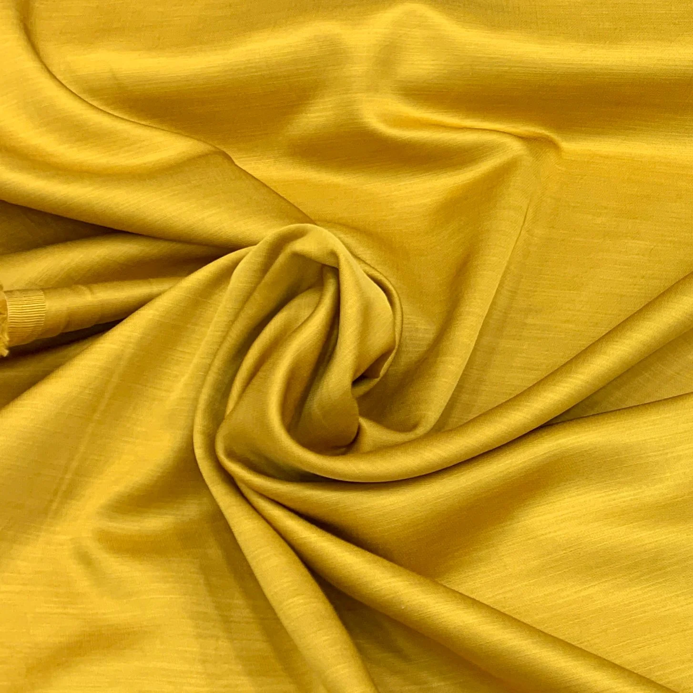 Mustard Yellow Plain Viscose Linen Satin Fabric (Wholesale)