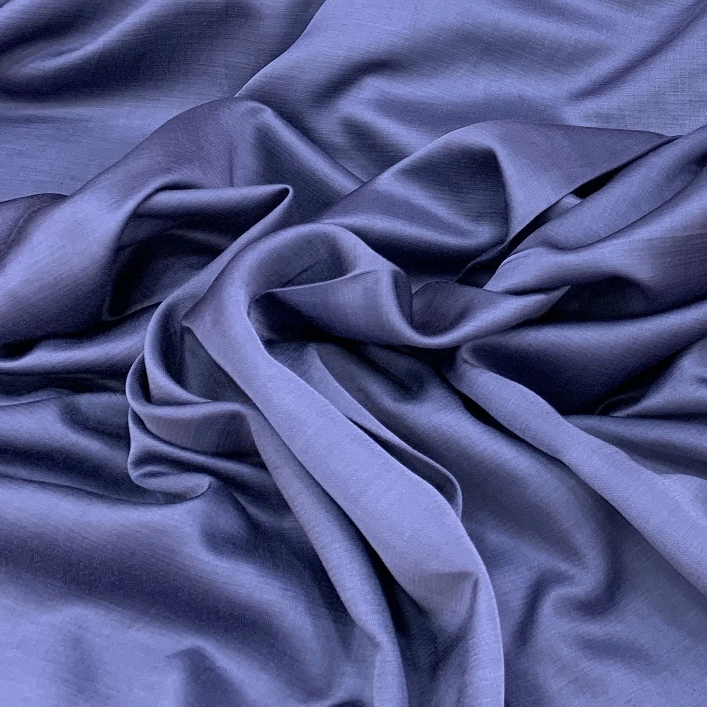 Dusky Blue Plain Viscose Linen Satin Fabric (Wholesale)