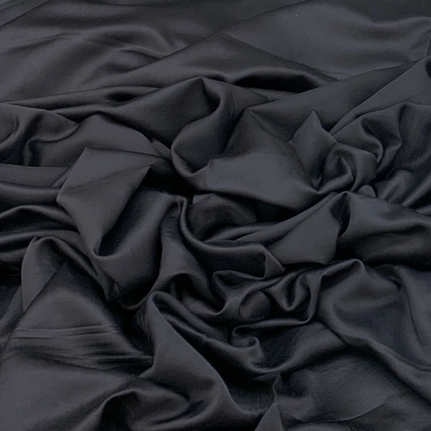 Black Plain Viscose Linen Satin Fabric (Wholesale)