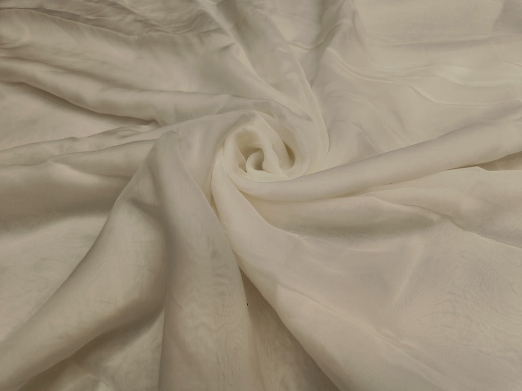 White Dyeable Viscose Organza Fabric (Wholesale)