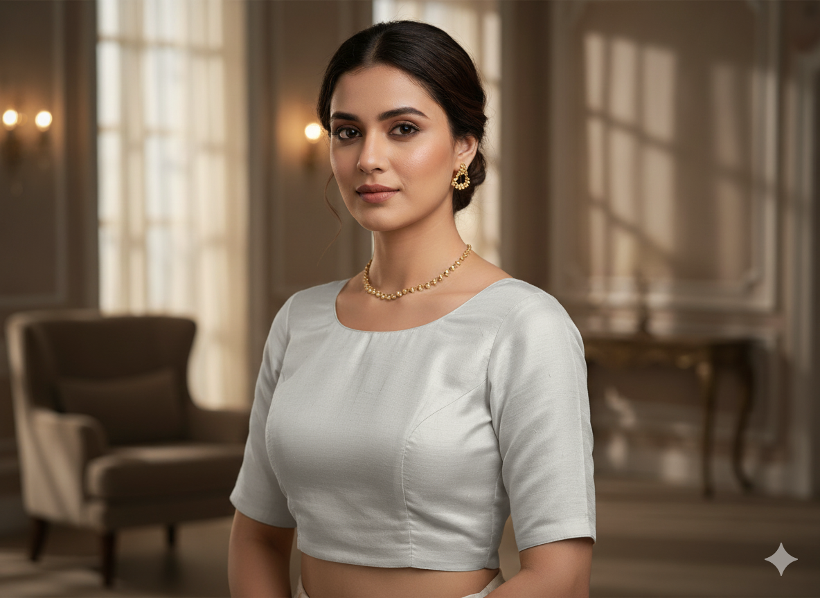 सफ़ेद सादा शुद्ध रंगने योग्य विस्कोस गाजी सिल्क कपड़ा