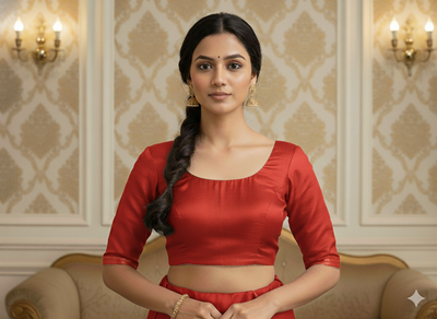 केसरिया सादा शुद्ध विस्कोस गाजी रेशम कपड़ा