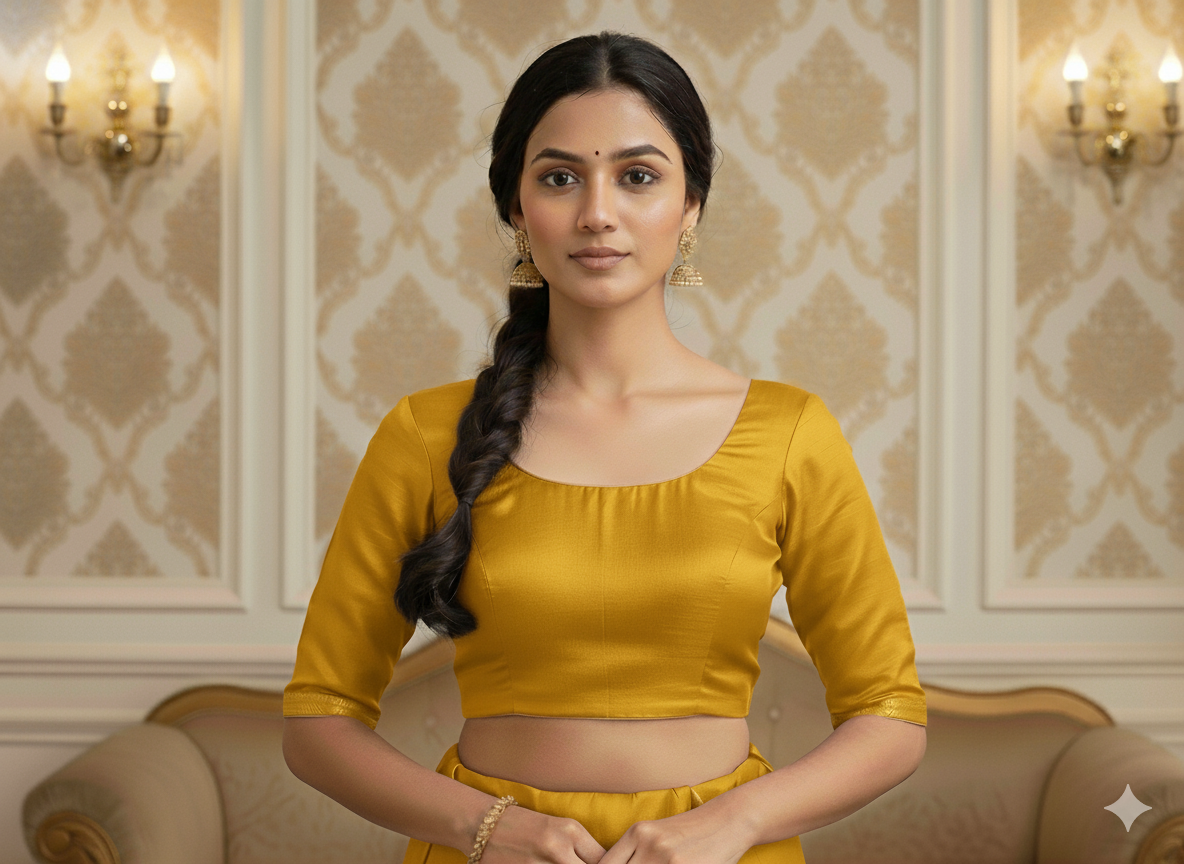 सनी पीला सादा विस्कोस गाजी सिल्क कपड़ा