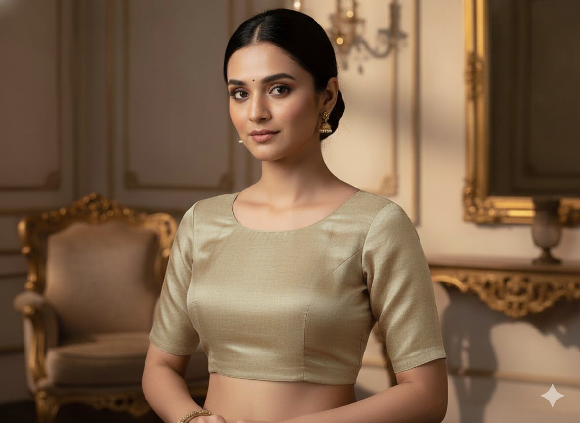 सुनहरा भूरा सादा शुद्ध विस्कोस गाजी रेशम कपड़ा