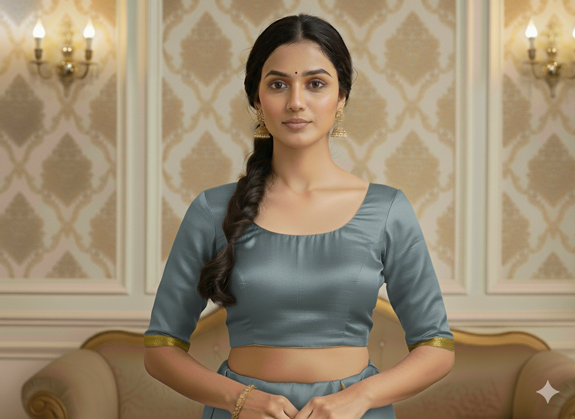 सिल्वर ग्रे प्लेन शुद्ध विस्कोस गाजी सिल्क फैब्रिक