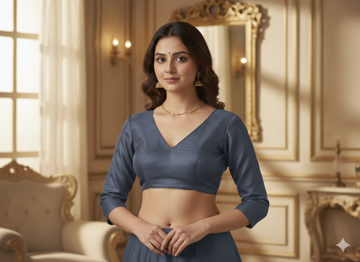 ग्रे सादा शुद्ध विस्कोस गाजी सिल्क कपड़ा