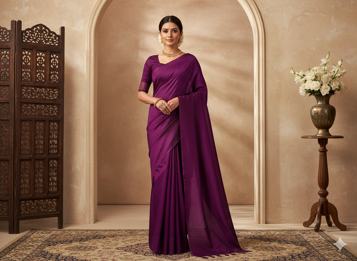 वाइन प्लेन शुद्ध विस्कोस गाजी सिल्क फैब्रिक