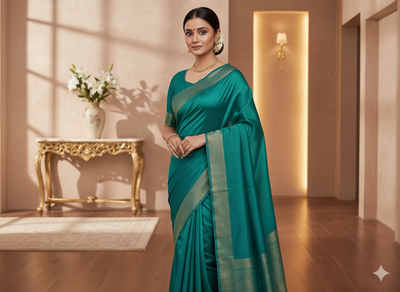 चैती हरा सादा शुद्ध विस्कोस गाजी रेशम कपड़ा