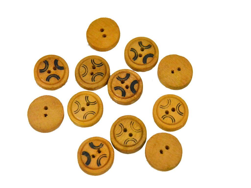 Geometrical Printed Wooden Buttons 1