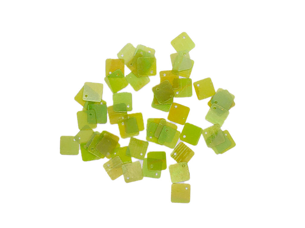 Light Green Square 1 Hole Plastic Sequins