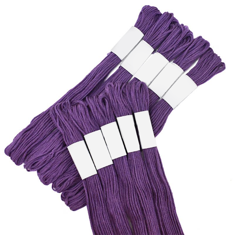 violetcolorhandembroiderystrandedcottonthreads