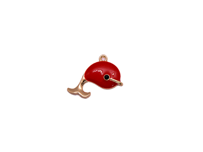 Red Dolphin Metal Charms