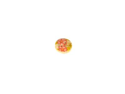 Pink Yellow Floral Printed 2 Hole Wooden Buttons