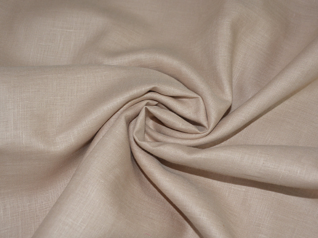 Natural Beige Pure Linen Fabric - 60 Lea