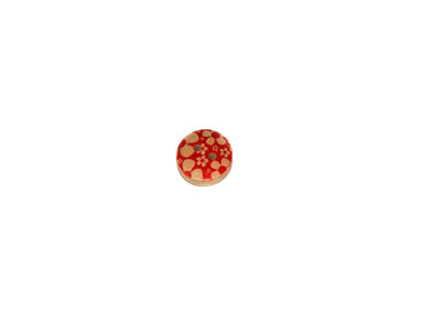 Red Floral Printed 2 Hole Wooden Buttons