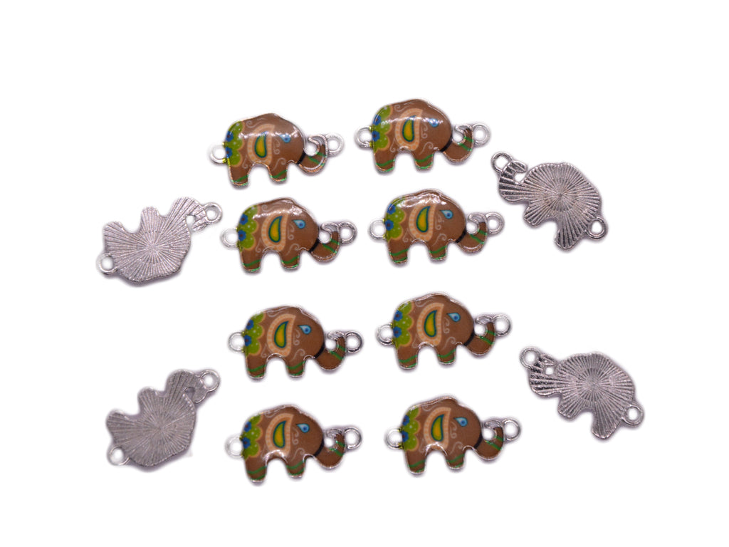 Multicolour Elephant Shaped Metal Charms