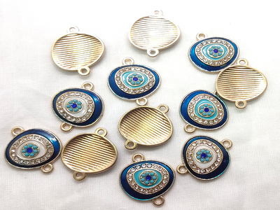 Dark Blue Evil Eye Designer Metal Charms