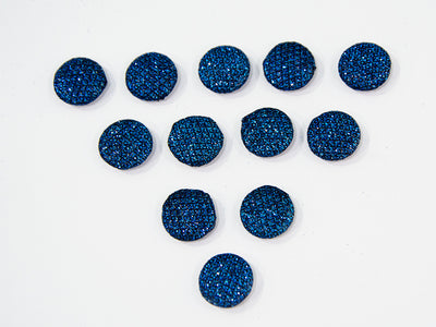 Peacock Blue Glitter Fabric Buttons