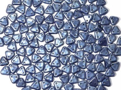 Navy Blue 2 Hole Triangular Czech Glass Beads (1695438733346)