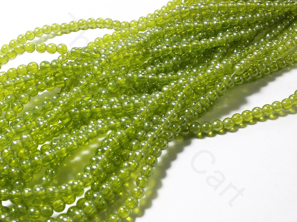 Green Round Pressed Glass Beads (1709208207394)