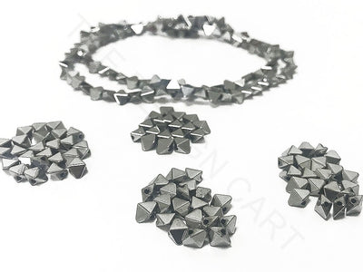 Silver Conical Haematite Metal Beads | The Design Cart (4319015075909)