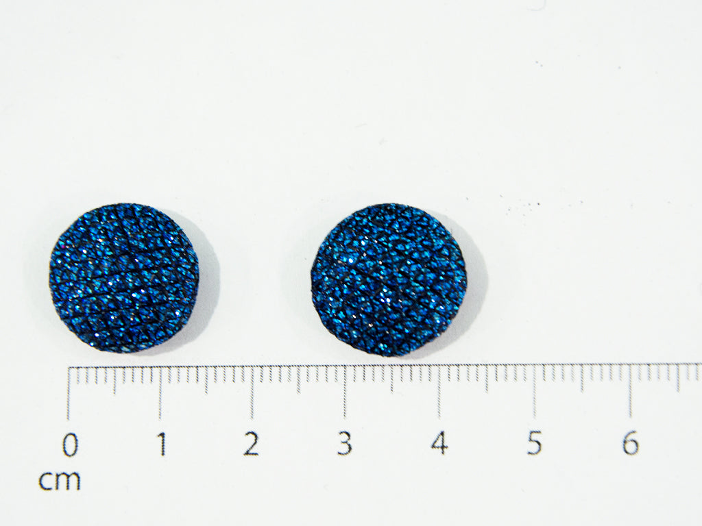 Peacock Blue Glitter Fabric Buttons