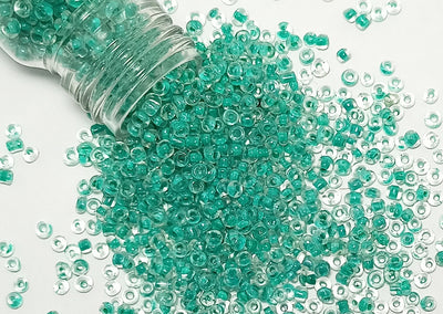 Teal Inside Dyed Round Rocailles Glass Seed Beads