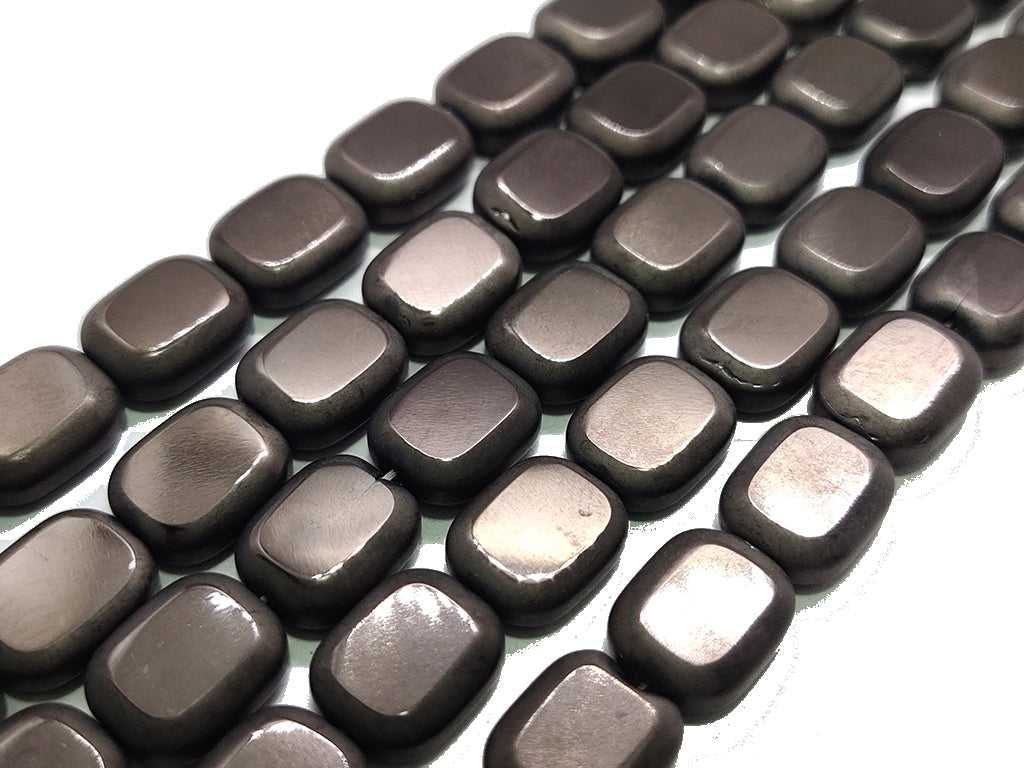Black Rounded Rectangle Crystal Beads