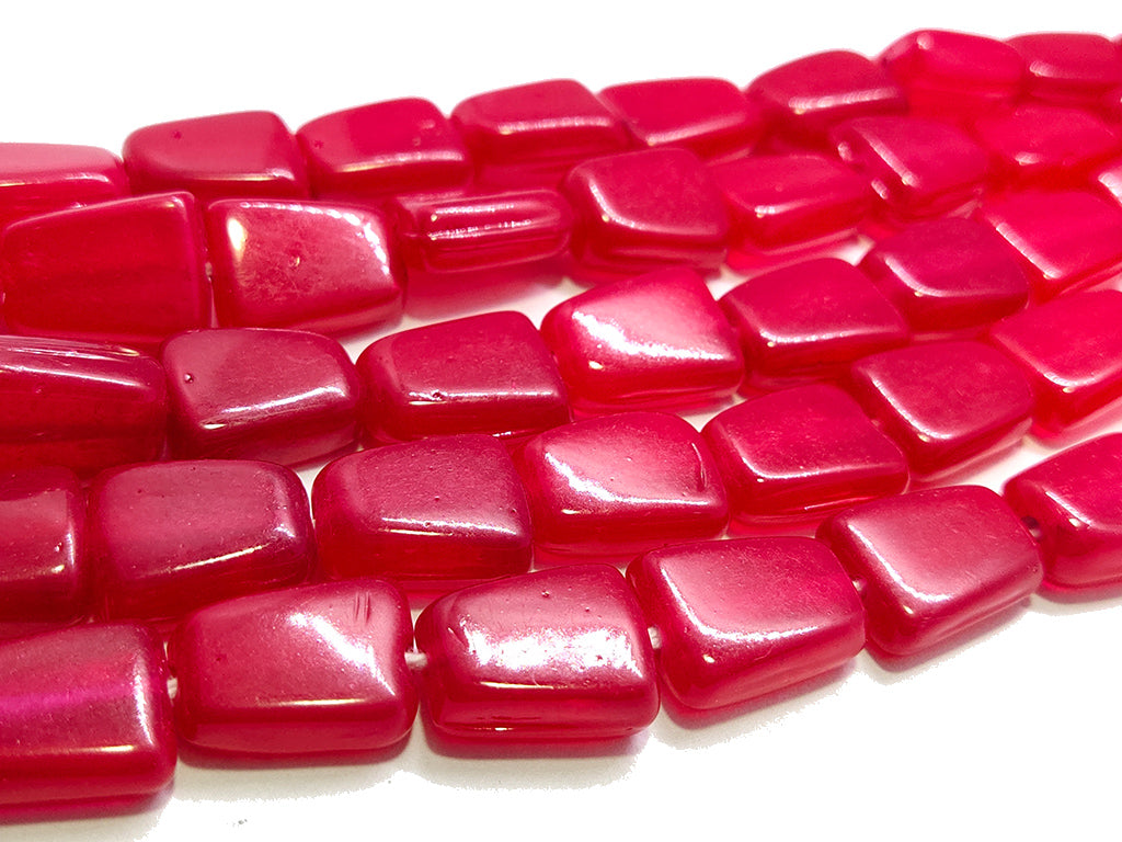 Red Fire Polished Tumble Glass Beads