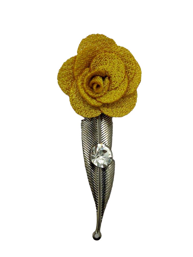 Mustard Open Flower Brooch