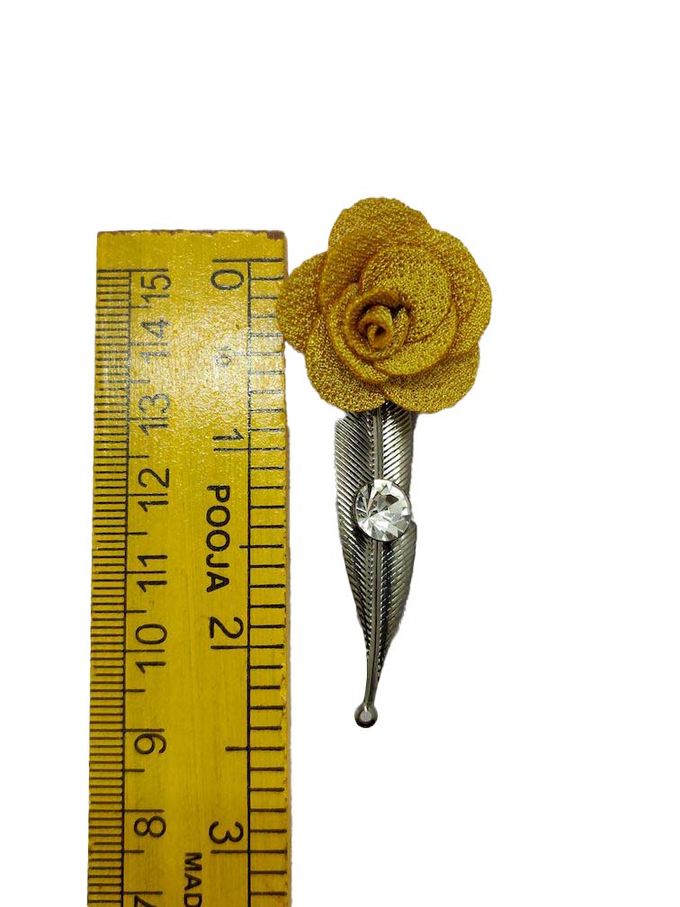 Mustard Open Flower Brooch